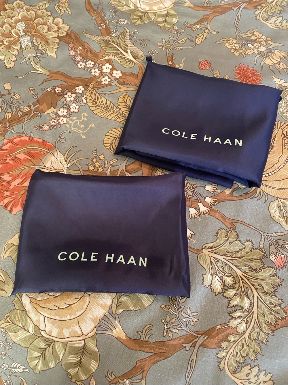 TWO Cole Haan Blue Satin dust bags (26x24 inches)